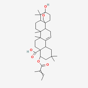 20-Hydroxy-8,8,14,15,19,19-hexamethyl-10-(2-methylbut-2-enoyloxy)-21-oxahexacyclo[18.2.2.01,18.02,15.05,14.06,11]tetracos-4-ene-11-carboxylic acid