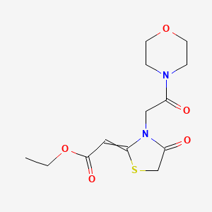 molecular formula C13H18N2O5S B15145441 Ethyl 2-[3-(2-morpholin-4-yl-2-oxoethyl)-4-oxo-1,3-thiazolidin-2-ylidene]acetate 