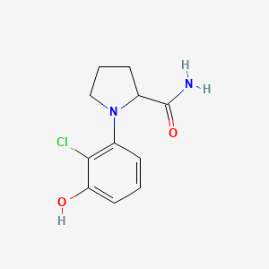 molecular formula C11H13ClN2O2 B1514545 1-(2-chloro-3-hydroxyphenyl)-2-Pyrrolidinecarboxamide CAS No. 925233-20-1