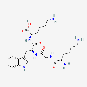 molecular formula C25H39N7O5 B1514555 L-Lysylglycyl-L-tryptophyl-L-lysine CAS No. 80496-38-4