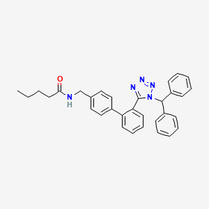 molecular formula C32H31N5O B1514556 N-[[4-[2-(1-benzhydryltetrazol-5-yl)phenyl]phenyl]methyl]pentanamide 