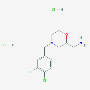 molecular formula C12H18Cl4N2O B1514564 c-[4-(3,4-Dichlorobenzyl)morpholin-2-yl]methylamine dihydrochloride 