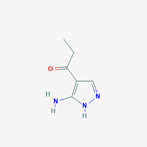 1-(5-amino-1H-pyrazol-4-yl)propan-1-one