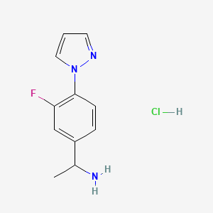 1-[3-fluoro-4-(1H-pyrazol-1-yl)phenyl]ethan-1-amine hydrochloride