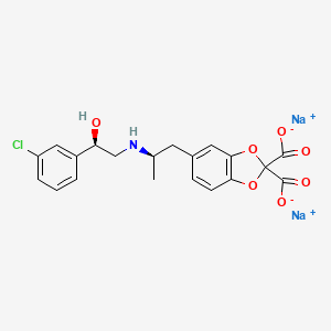 disodium;5-[(2R)-2-[[(2R)-2-(3-chlorophenyl)-2-hydroxyethyl]amino]propyl]-1,3-benzodioxole-2,2-dicarboxylate