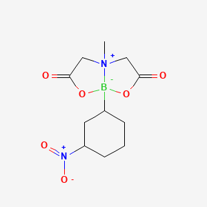 molecular formula C11H17BN2O6 B15145732 4-Methyl-8-(3-nitrocyclohexyl)-2,6-dioxohexahydro-[1,3,2]oxazaborolo[2,3-b][1,3,2]oxazaborol-4-ium-8-uide 