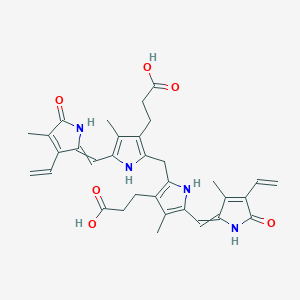 3-[2-[[3-(2-carboxyethyl)-5-[(Z)-(3-ethenyl-4-methyl-5-oxopyrrol-2-ylidene)methyl]-4-methyl-1H-pyrrol-2-yl]methyl]-5-[(Z)-(4-ethenyl-3-methyl-5-oxopyrrol-2-ylidene)methyl]-4-methyl-1H-pyrrol-3-yl]propanoic acid