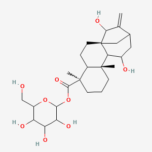 [3,4,5-trihydroxy-6-(hydroxymethyl)oxan-2-yl] (1R,5R,9R)-11,15-dihydroxy-5,9-dimethyl-14-methylidenetetracyclo[11.2.1.01,10.04,9]hexadecane-5-carboxylate