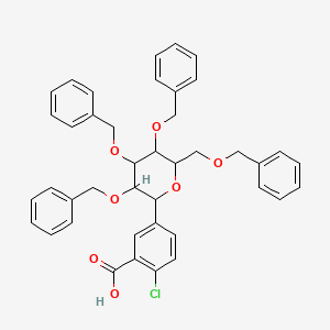 molecular formula C41H39ClO7 B15145947 2-Chloro-5-[3,4,5-tris(benzyloxy)-6-[(benzyloxy)methyl]oxan-2-yl]benzoic acid 