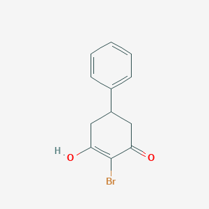 molecular formula C12H11BrO2 B15145956 2-Cyclohexen-1-one, 2-bromo-3-hydroxy-5-phenyl- 