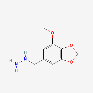 molecular formula C9H12N2O3 B15146076 (7-Methoxy-benzo[1,3]dioxol-5-ylmethyl)-hydrazine CAS No. 887593-36-4