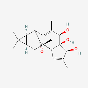 molecular formula C20H28O4 B15146086 (4S,5S,6R,10R,12R,14R)-4,5,6-trihydroxy-3,7,11,11,14-pentamethyltetracyclo[7.5.1.01,5.010,12]pentadeca-2,7-dien-15-one 