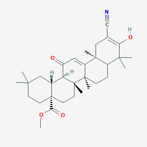 molecular formula C32H45NO4 B1514611 (4aS,6aR,6bS,12aS,14aR,14bR)-methyl 11-cyano-10-hydroxy-2,2,6a,6b,9,9,12a-heptamethyl-14-oxo-1,2,3,4,4a,5,6,6a,6b,7,8,8a,9,12,12a,14,14a,14b-octadecahydropicene-4a-carboxylate CAS No. 305818-40-0