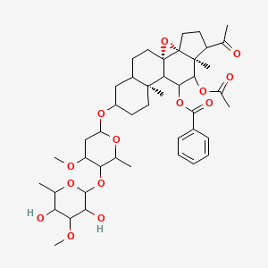 [(1S,3R,7S,11S)-6-acetyl-8-acetyloxy-14-[5-(3,5-dihydroxy-4-methoxy-6-methyloxan-2-yl)oxy-4-methoxy-6-methyloxan-2-yl]oxy-7,11-dimethyl-2-oxapentacyclo[8.8.0.01,3.03,7.011,16]octadecan-9-yl] benzoate