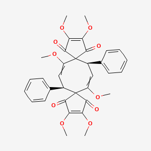 molecular formula C34H32O10 B15146227 (6R,14R)-2,3,8,11,12,16-hexamethoxy-6,14-diphenyldispiro[4.3.49.35]hexadeca-2,7,11,15-tetraene-1,4,10,13-tetrone 