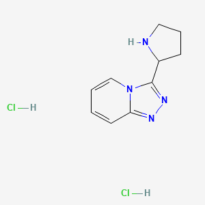 molecular formula C10H14Cl2N4 B15146312 2-{[1,2,4]Triazolo[4,3-a]pyridin-3-yl}pyrrolidine dihydrochloride 