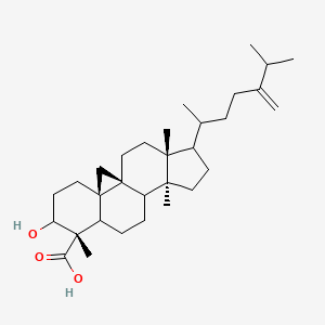 molecular formula C31H50O3 B15146332 4beta,14alpha-Dimethyl-5alpha-ergosta-9beta,19-cyclo-24(31)-en-3beta-hydroxy-4alpha-carboxylic acid 