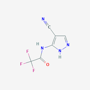 molecular formula C6H3F3N4O B1514634 N-(4-Cyano-1H-pyrazol-5-yl)-2,2,2-trifluoroacetamide 