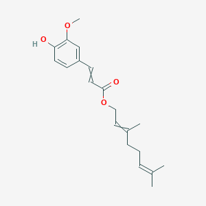 molecular formula C20H26O4 B15146355 3,7-Dimethylocta-2,6-dien-1-yl 3-(4-hydroxy-3-methoxyphenyl)prop-2-enoate 