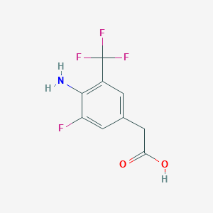 molecular formula C9H7F4NO2 B15146470 2-[4-Amino-3-fluoro-5-(trifluoromethyl)phenyl]acetic acid 