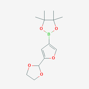 molecular formula C13H19BO5 B15146512 2-(5-(1,3-Dioxolan-2-YL)furan-3-YL)-4,4,5,5-tetramethyl-1,3,2-dioxaborolane 