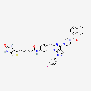 molecular formula C44H44FN9O3S B15146524 N-(4-{[1-(4-fluorophenyl)-3-methyl-4-[4-(naphthalene-1-carbonyl)piperazin-1-yl]-1H-pyrazolo[3,4-d]pyrimidin-6-yl]methyl}phenyl)-5-{2-oxo-hexahydro-1H-thieno[3,4-d]imidazol-4-yl}pentanamide 