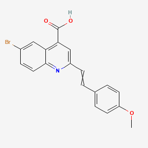 6-bromo-2-[2-(4-methoxyphenyl)ethenyl]quinoline-4-carboxylic acid