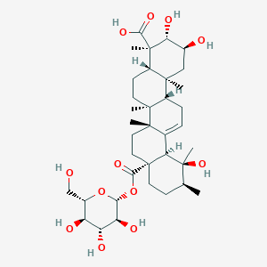 molecular formula C36H56O12 B15146535 (2S,3S,4R,4As,6aS,6bR,8aR,11S,12S,12aR,14aS,14bS)-2,3,12-trihydroxy-4,6a,6b,11,12,14b-hexamethyl-8a-[(2R,3S,4R,5R,6S)-3,4,5-trihydroxy-6-(hydroxymethyl)oxan-2-yl]oxycarbonyl-1,2,3,4a,5,6,7,8,9,10,11,12a,14,14a-tetradecahydropicene-4-carboxylic acid 