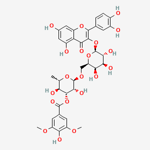 [(2R,3R,4R,5S,6S)-2-[[(2R,3R,4S,5R,6S)-6-[2-(3,4-dihydroxyphenyl)-5,7-dihydroxy-4-oxochromen-3-yl]oxy-3,4,5-trihydroxyoxan-2-yl]methoxy]-3,5-dihydroxy-6-methyloxan-4-yl] 4-hydroxy-3,5-dimethoxybenzoate