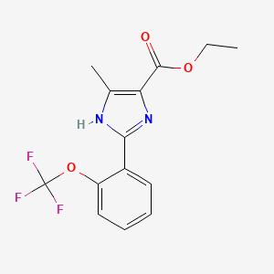 molecular formula C14H13F3N2O3 B15146628 ethyl 5-methyl-2-[2-(trifluoromethoxy)phenyl]-1H-imidazole-4-carboxylate 