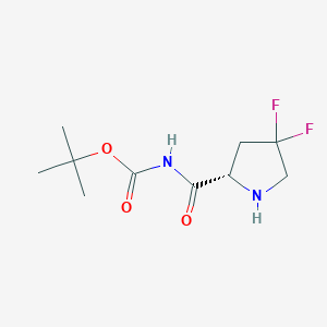 molecular formula C10H16F2N2O3 B15146636 (2s)-n-(Tert-butyloxycarbonyl)-4,4-difluoropyrrolidine-2-carboxamide 