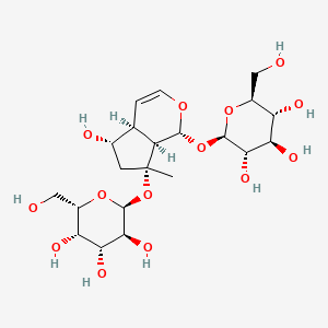 molecular formula C21H34O14 B15146651 (2R,3S,4R,5R,6S)-2-[[(1R,4aS,5S,7R,7aR)-5-hydroxy-7-methyl-7-[(2S,3S,4R,5S,6S)-3,4,5-trihydroxy-6-(hydroxymethyl)oxan-2-yl]oxy-4a,5,6,7a-tetrahydro-1H-cyclopenta[c]pyran-1-yl]oxy]-6-(hydroxymethyl)oxane-3,4,5-triol 