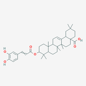 molecular formula C39H54O6 B15146715 10-[3-(3,4-Dihydroxyphenyl)prop-2-enoyloxy]-2,2,6a,6b,9,9,12a-heptamethyl-1,3,4,5,6,6a,7,8,8a,10,11,12,13,14b-tetradecahydropicene-4a-carboxylic acid 