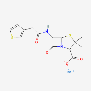 Sodium 3,3-dimethyl-7-oxo-6-[2-(thiophen-3-yl)acetamido]-4-thia-1-azabicyclo[3.2.0]heptane-2-carboxylate