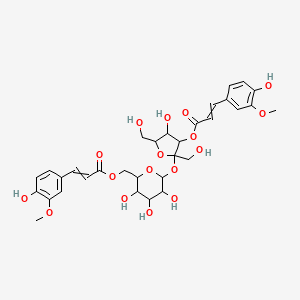 [3,4,5-Trihydroxy-6-[4-hydroxy-3-[3-(4-hydroxy-3-methoxyphenyl)prop-2-enoyloxy]-2,5-bis(hydroxymethyl)oxolan-2-yl]oxyoxan-2-yl]methyl 3-(4-hydroxy-3-methoxyphenyl)prop-2-enoate