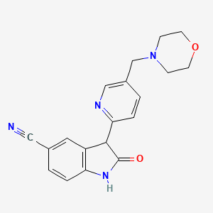 3-[5-(Morpholin-4-ylmethyl)pyridin-2-yl]-2-oxo-1,3-dihydroindole-5-carbonitrile