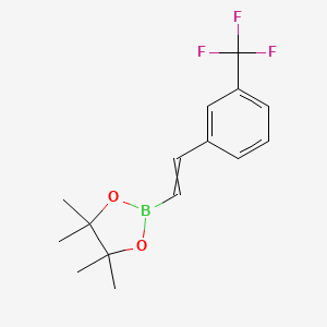 molecular formula C15H18BF3O2 B15146899 4,4,5,5-tetramethyl-2-[(1E)-2-[3-(trifluoromethyl)phenyl]ethenyl]-1,3,2-dioxaborolane 