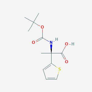 molecular formula C12H17NO4S B15146914 (2S)-2-[(Tert-butoxycarbonyl)amino]-2-(thiophen-2-YL)propanoic acid 