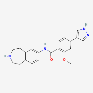 molecular formula C21H22N4O2 B1514692 2-methoxy-4-(1H-pyrazol-4-yl)-N-(2,3,4,5-tetrahydro-1H-3-benzazepin-7-yl)benzamide 