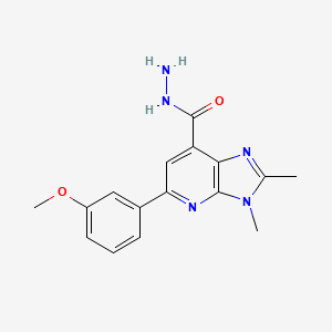 molecular formula C16H17N5O2 B15147082 5-(3-Methoxyphenyl)-2,3-dimethyl-3H-imidazo-[4,5-b]-pyridine-7-carbohydrazide 