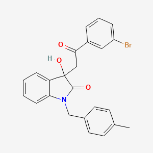 3-[2-(3-Bromophenyl)-2-oxoethyl]-3-hydroxy-1-[(4-methylphenyl)methyl]indol-2-one