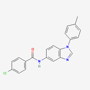 4-chloro-N-[1-(4-methylphenyl)-1H-benzimidazol-5-yl]benzamide