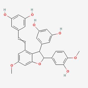 molecular formula C30H26O8 B15147230 5-[2-[3-(3,5-Dihydroxyphenyl)-2-(3-hydroxy-4-methoxyphenyl)-6-methoxy-2,3-dihydro-1-benzofuran-4-yl]ethenyl]benzene-1,3-diol 