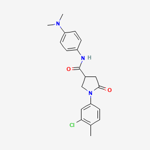 molecular formula C20H22ClN3O2 B15147277 1-(3-chloro-4-methylphenyl)-N-[4-(dimethylamino)phenyl]-5-oxopyrrolidine-3-carboxamide 