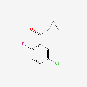 molecular formula C10H8ClFO B1514730 3-Chloro-6-fluorophenyl cyclopropyl ketone 