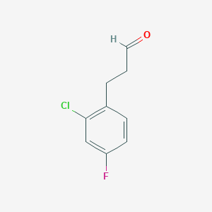 molecular formula C9H8ClFO B15147342 3-(2-Chloro-4-fluorophenyl)propanal CAS No. 1057670-96-8