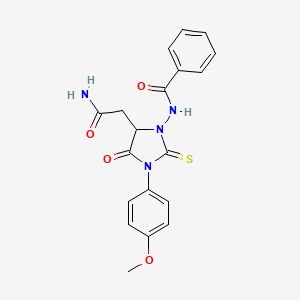 molecular formula C19H18N4O4S B15147351 N-[5-(2-amino-2-oxoethyl)-3-(4-methoxyphenyl)-4-oxo-2-thioxoimidazolidin-1-yl]benzamide 