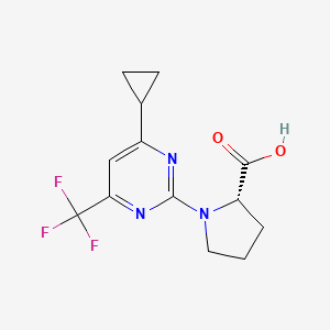 molecular formula C13H14F3N3O2 B15147366 (S)-1-(4-Cyclopropyl-6-(trifluoromethyl)pyrimidin-2-yl)pyrrolidine-2-carboxylic acid 