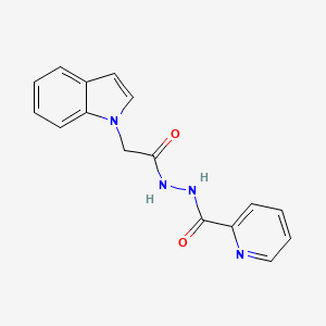 molecular formula C16H14N4O2 B15147370 N'-[2-(1H-indol-1-yl)acetyl]pyridine-2-carbohydrazide 