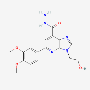 5-(3,4-Dimethoxyphenyl)-3-(2-hydroxyethyl)-2-methyl-3H-imidazo-[4,5-b]-pyridine-7-carbohydrazide